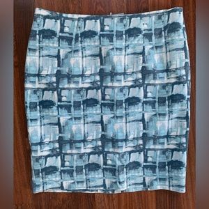 DALIA Blue City Fit Lower Rise Slimmer Hip Pencil Skirt Cotton Stretch Size 8 US